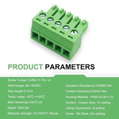 3.81mm 3 Pin Phoenix PCB Screw Terminal Block Plug Connec Size: 3 Pin (20 Pcs)