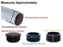Black 1.5″ Round Tubing Plastic Hole Plug End Cap, 1.5 Inch OD Tube Pipe Cover