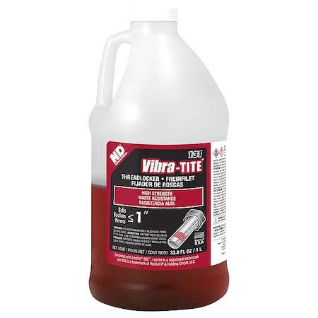 Vibra-Tite 13100 Threadlocker, Vibra-Tite 131, Red, High Strength, Liquid, 1 L