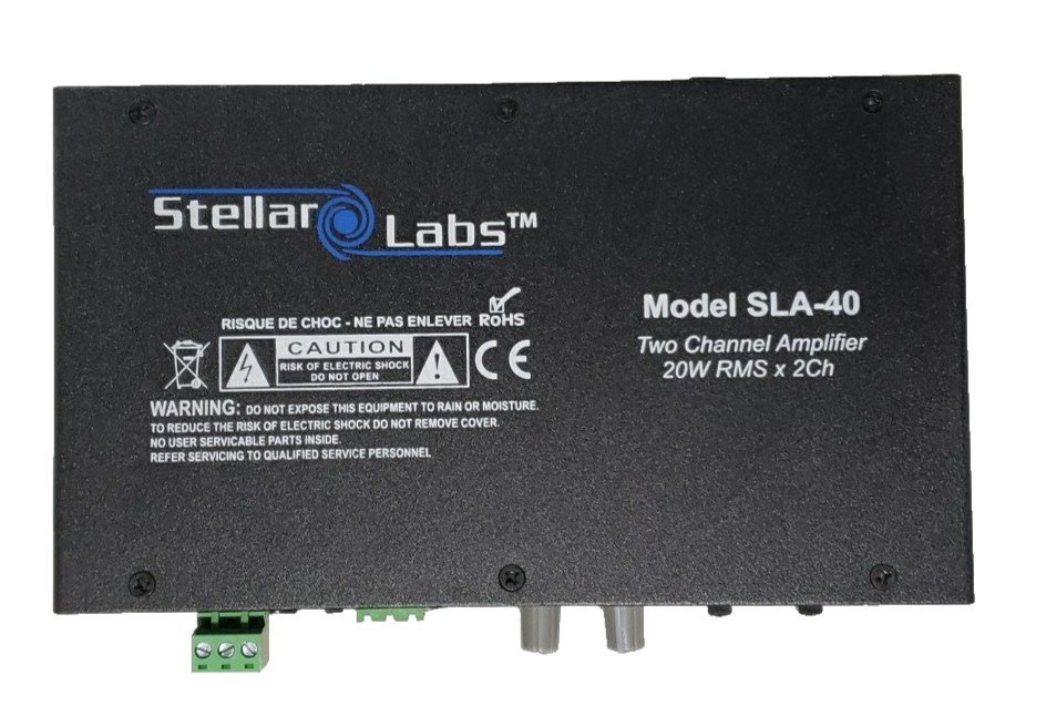 New Stellar Labs SLA40 Compact 40W Stereo Amplifier – 20W x 2 RMS