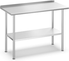 Commercial-Grade Prep Table 24X48 Ins with Adjustable Storage & Sturdy Design