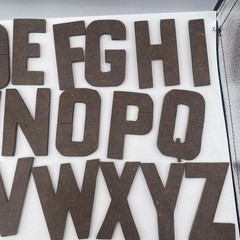 Wood Type MDF Vintage Mix / Approx 35 Pcs Alphabet Numbers 3″ size w/box Vintage