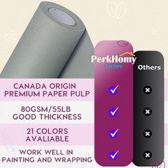 PerkHomy 17.8″ x 1,440″ (120′) Light Grey Kraft Paper Roll for Craft Bulletin…