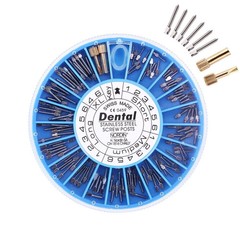 120pcs Dental Screw Post Gold/Silver Plated Titanium Kit Conical Root Canal Pins