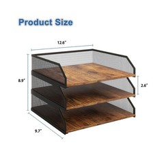 Natwind 3-Tier Stackable Paper Tray, Metal Mesh Desktop Organiz… FAST USA SHIP