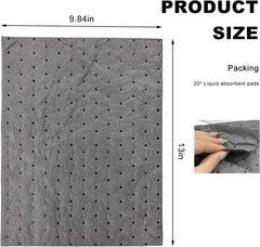 20 PCS Oil Spill Mats – 13″ x 10″ Reusable Absorbent Pads for Tough Workspaces