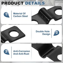 25Pcs 3mm U-Shaped Pipe Clamp Carbon Steel Double Hole Strap Clamp with Screw