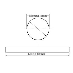2Pcs 10mm x 300mm 0.394 x 11.81 inches Vigorous Linear Motion Rods, Case Hard…
