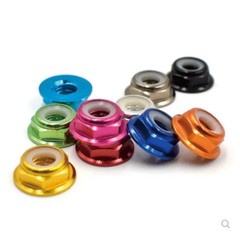 2-10PCS M2-M8 Colorful Aluminum Flange Nylon Lock Nuts RC Bike Fasteners