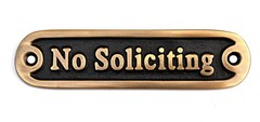 Brass No Soliciting Thank You Sign 5″ Solid Brass Wall Plaque No Soliciting…