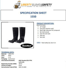 BLACK PVC Rubber Construction Fishing Hunting Waterproof PLAIN TOE WORK BOOTS