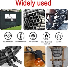 18 Inch Black Zip Ties Heavy Duty 50 PACK, 250 LBS Ultra Exclusive Strong Plasti
