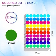 Dot Sticker 2100 Pcs, 3/4″ Blank Garage Sale Price Stickers, Circle Sticker‘s, C