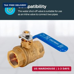 Eastman 3/4 Inch IPS Heavy Duty Full Port Ball Valve, Brass Plumbing Fitting, 20