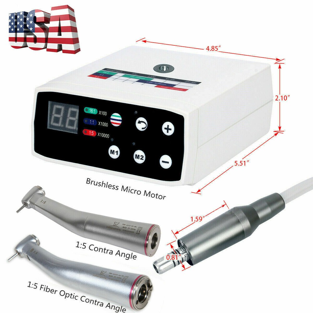 Pieza mano eléctrica 1: 5 micro motor eléctrico LED escobillas dentales NSK Styl