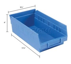 Plastic Nesting Storage Shelf Bin 6-5/8″W x 11-5/8″L x 4″H Blue – Pkg Qty 12