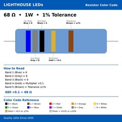 100 x Resistors 68 Ohm 1/2 Watt LED Resistor 68ohm 1/2watt .5watt .5 w 68R RC