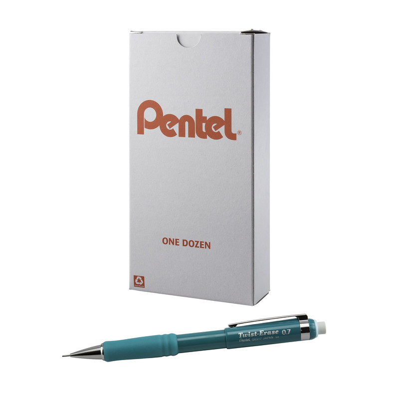 Pentel Twist-Erase Iii Mechanical Pencil 0.7Mm Turquoise Barrel Qe517D2