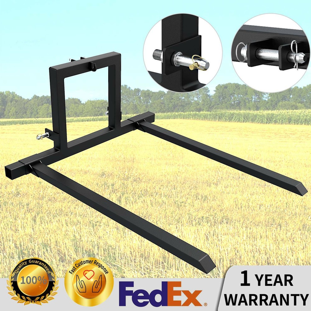 3 Point Hitch Pallet Fork 1500lbs Adjustable Attachments for Category 1 Tractor