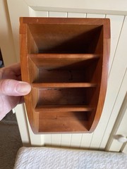 VTG Levenger Wood 3 Slot Desk Organizer Storage Box Office Supplies 1980’s