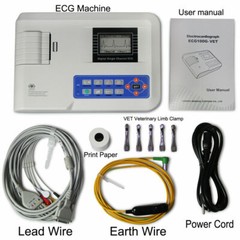 ECG100GVET Portable Veterinary Animal ECG Machine 1 Channel+Printer, CONTEC