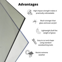 BuyPlastic Clear Polycarbonate Plastic Sheet 3/16″ x 12″ x 24″ , Lexan panel