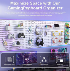 Peg Board, 4 Pack PLA Plastic Pegboard Panels, White Pegboards Wall Organizer