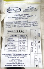 ONESuit Flash Protective Hazmat Suit NFPA 1901,2005 ed X-Large Saint Gobain SEI