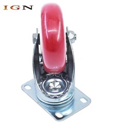 Red Caster Wheels 4″ Locking Casters With Brake Swivel Plate Castor 4 Pcs Caster