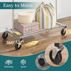 Versatile 65” Chrome Garment Rack – Durable Rolling Organizer for Any Room