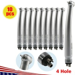 10*SANDENT Dental High Speed Turbine Handpiece Push Button Standard Head 4 Hole