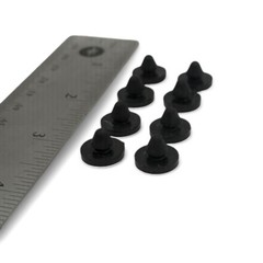 Small Rubber Push-in Ridged Stem Bumpers 1/2″ Diam – Feet – Fits 3/16″ Hole