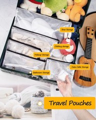 Black 12 Packs 9.2×12.5 Inch Extra Large WaterResistant Plastic Mesh Zip Pouch
