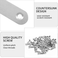 20 PCS 97mm 3.8 Inch Stainless Steel Straight Brace Metal Plate Flat Bracket
