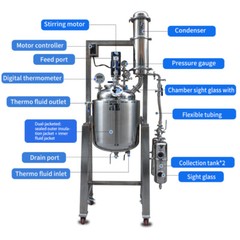 50L Decarboxylation Recrystallization Filter Reactor SS316 220V -0.09+0.3 MPa US
