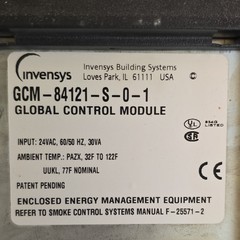 Barber-Colman Network 8000 Global Control Module Invensys GCM-84121-S-0-1 24VAC