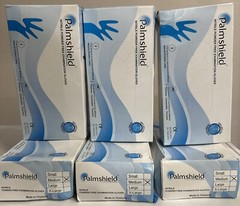 Palmshield Blue Nitrile Power Free Examination Gloves, 100/box (6 Of 100).
