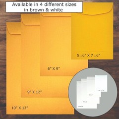 Cashier Depot 6″ x 9″ Premium Catalog (Open End) Envelope, Brown Kraft, 500/Box