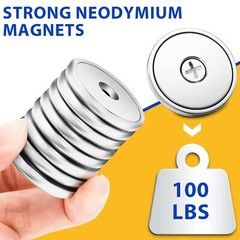 8Pack round Base Cup Magnet 100LBS Strong Rare Earth Magnet Heavy Duty