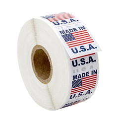 MADE IN USA Flag Pre-Printed Labels / Stickers ( 1″ x 1″) – 2 Rolls of 1000