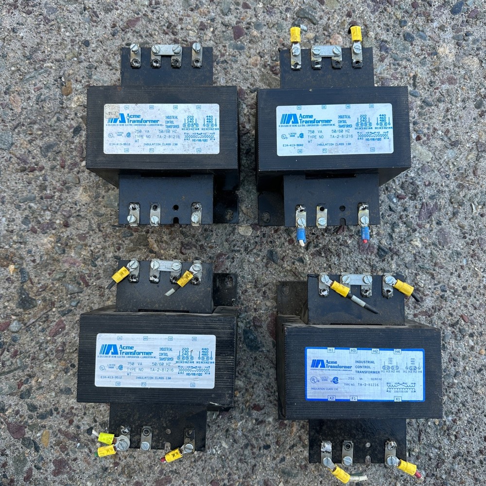 Lot of 4 Acme TA-2-81216 Transformers | 750 VA (0.75 kVA) | 240/480V to 115/120V