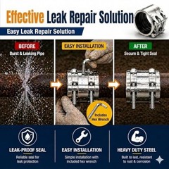 Heavy Duty 2″ Pipe Repair Clamp – Stainless Steel Leak Sealer for Metal & PVC Pi