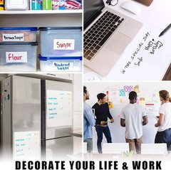 Self Adhesive White Board Paper – Dry Erase Wall Stickers Roll 17.7″ X 78.7″ (6.