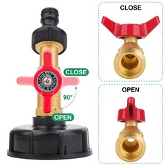 275-330 Gal IBC Tote Tank Adapter 3 Size Coarse Thread Brass Hose Faucet Valve