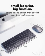 Macally Apple Wireless Keyboard and Mouse for Mac – Dual Mode (Bluetooth + Wi…