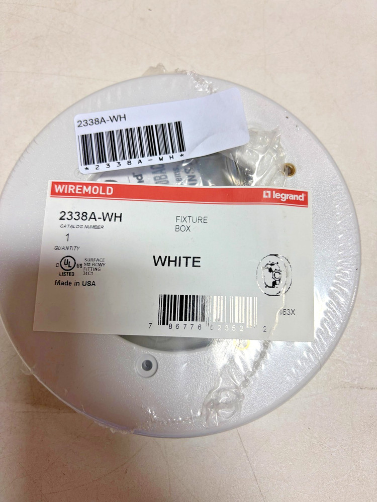 WIREMOLD – 2338A-WH – NON-METALLIC ROUND FIXTURE BOX WHITE