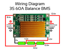 BMS 3S 60A – 80A 12.6v Li-ion Lithium APEX GOLD Battery Balance Charger 12v LiPo