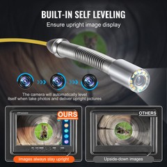 VEVOR 9″ Sewer Camera 70m/230 ft Self-Leveling Drain Camera w/ 512Hz Transmitter