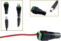 5.5mm x 2.1mm DC Barrel Jack Connector – 12V/5V-24V Adapter with Female Socke…