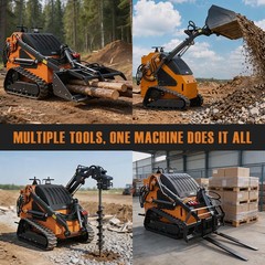 Landhonor Mini Skid Steer Loader 23HP Compact Track Hydraulic Drive for Garden
